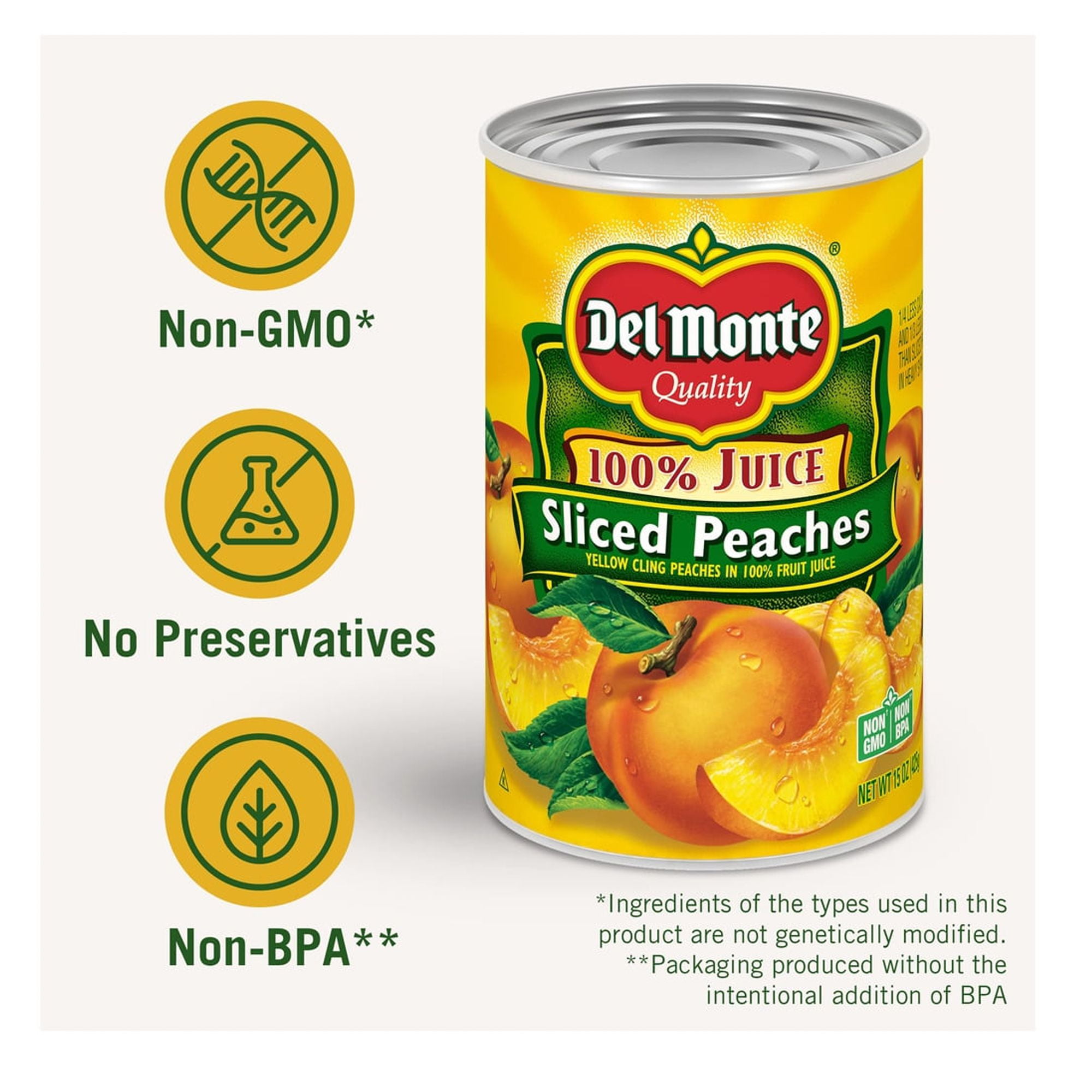 Del Monte Yellow Cling Sliced Peaches (Pack of 8)