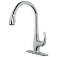 thumbnail image 1 of Ultra Faucets UF13803 15.8 x 9.5 Po Robinet de Cuisine en Acier Inoxydable à Poignée Unique avec Pulvérisateur Rétractable, 1 of 1