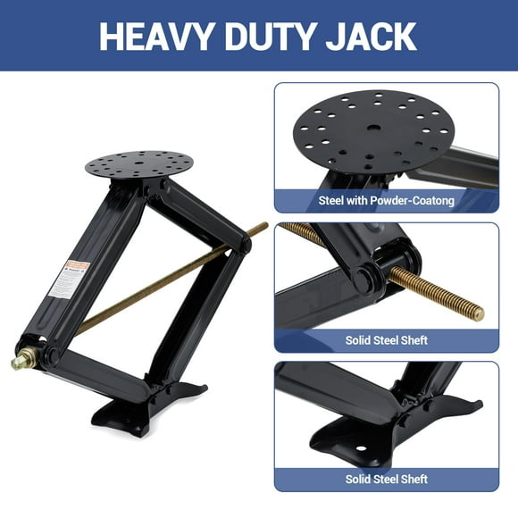 BeesClover Camper Trailer Stabilizer Leveling Scissor Jacks Set of 2, Car Scissor Lift Jack with 4"-30" Height Adjustable, 7500 Lbs Heavy Duty RV Scissor Jack for Travel Trailer Camper
