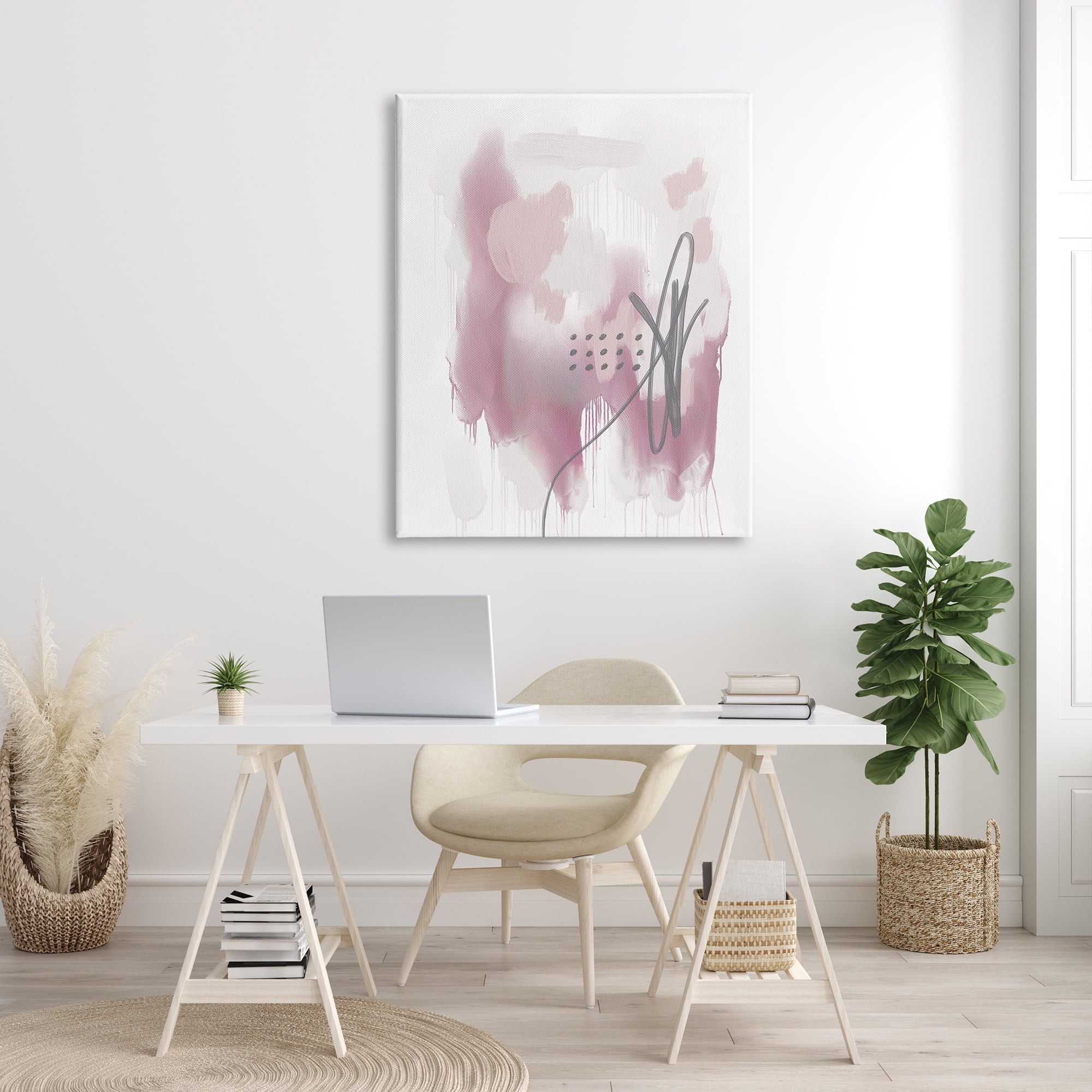 Stupell Industries Soft Pink Abstract Shape Cluster Blush Tone Painting, 36 x 48, Design by Urban Epiphany