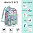 thumbnail image 5 of Vintage Bohemian Print Backpack for Adults, Large Capacity Boho Style Bookbag with Multiple Pockets, School Backpack for Students, Commute, Travel, College, Great Gift Choice, 5 of 5