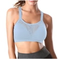 thumbnail image 2 of Hontri Women's Solid Color Underwire Bra - Large Size Hollow Sports Blue 1 L, 2 of 8