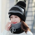 thumbnail image 5 of SPRING PARK 1 Set Women Winter Knitted Beanie Cap Warm Face Cover Neck Scarf Gloves Outdoor Hat+Scarf, 5 of 5