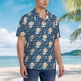 thumbnail image 3 of Balery Astronaut Corgi Dog Camisas hawaianas de manga corta para hombre, camisas playeras de corte holgado, camisas de vacaciones con botones,3X-Large, 3 of 7
