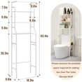 thumbnail image 2 of SUSUZI Over the Toilet Storage Rack 3-Tier Bathroom Organizer Shelf Metal Bath Shelves Freestanding Above Toilet Stand for Bathroom Laundry, White, 2 of 11