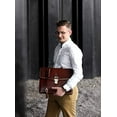 thumbnail image 4 of Full Grain Leather Briefcase Handmade Brown Laptop Bag Classic Style - Time Resistance, 4 of 5