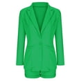 thumbnail image 6 of YUGYXL Womens Casual 2 Piece Suit Set Lightweight Solid Color Work Office Blazer Jackets Trendy Shorts Business Suit Set Gift for Mom Green,XL, 6 of 6