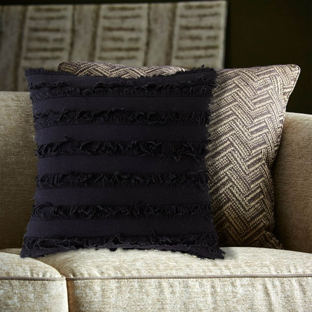 Fundas de almohada, fundas de almohada, fundas de almohada decorativas, funda de almohada con borlas, moderna funda de cojín de color sólido, funda de almohada para el respaldo, fundas de almohada par