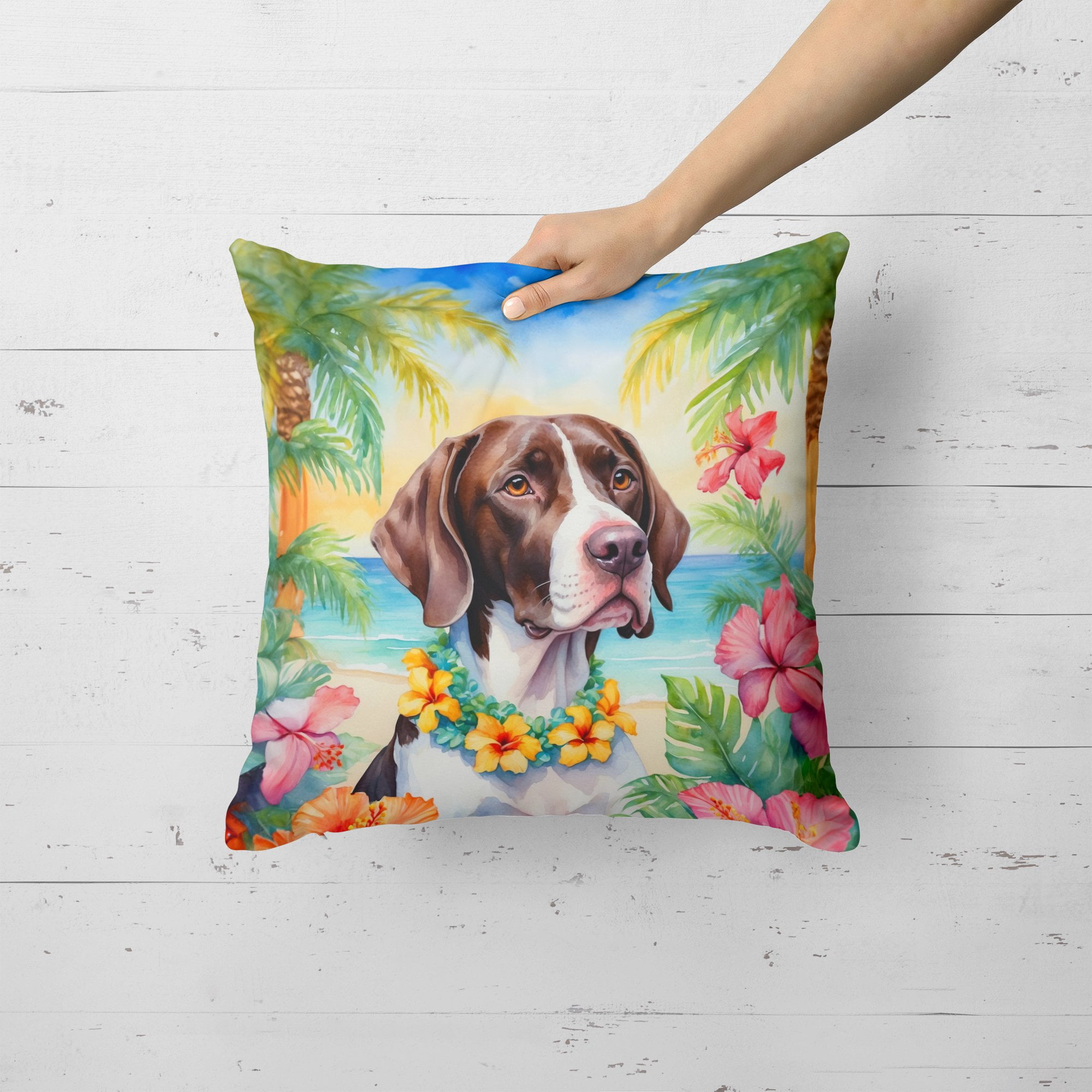 Pointer Luau Throw Pillow 18 in x 18 in