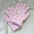 thumbnail image 2 of snilers Kids Winter Gloves Cute Fashion Bowknot Knitted Mittens Soft Comfy Warm Winter Gloves for Outdoor Cold Weather Size 3-11 Years Free Size, 2 of 3