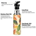 thumbnail image 3 of Yayeee 20oz Insulated Water Bottle Double Wall Stainless Steel with Flip Straw Lid, Green Retro Autumn Leaves, 3 of 7
