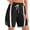 Black, variant on Summer Elastic Waist Women Drawstring Color Block Straight Shorts