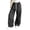 Black, variant on Edvintorg Wide Leg Pants for Women Elastic Waisted Plaid Trouser Drawstring Loose Casual Pant with Pocket Women's Clothes Navy S-2XL