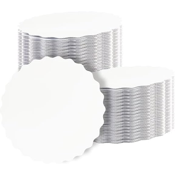Wave Cake Boards Round Circles Rounds Base Cake Plate（Thinner But Stronger）White 6 Inch 50-Packs