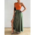 thumbnail image 4 of Multicolor Womens One-Shoulder Sleeveless Asymmetrical Maxi Dress With Belted Waist And High-Low Hem, 4 of 8