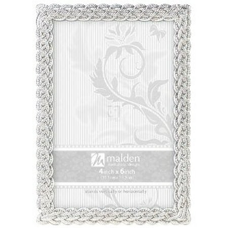 4X6 Silver Braided Rope Picture Frame