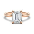 thumbnail image 5 of ESTE ORIGIN 2.55Ct Emerald Cut Lab-Grown Diamond Engagement Ring Set With Hidden Halo in 14K Rose Gold Solitaire Bridal Ring Set for Her, size US 10.5., 5 of 10