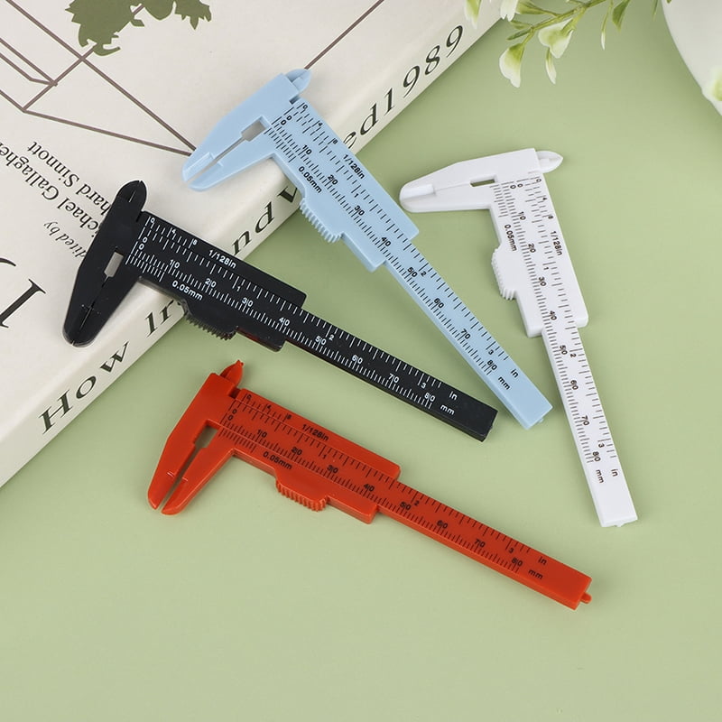 Portable Mini Plastic Sliding Vernier Caliper 0-80mm Double Scale Gauge Student Ruler Measure Tool Small Objects Creative Gifts