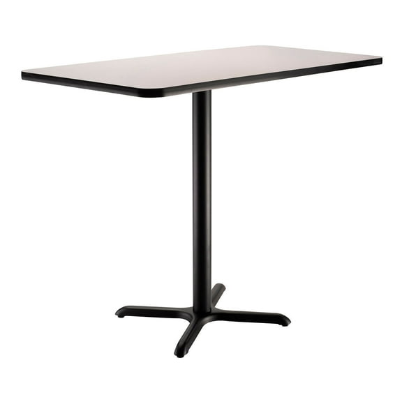 Bar Height Breakroom Table, Gray, 48"L x 30"W x 42"H