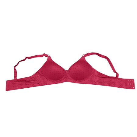 

TOWED22 Womens Wireless Bra Women s Lace Bra Unlined Underwire Sheer See Mesh Plunge Embroidered Bra Hot Pink