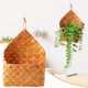 thumbnail image 1 of Caja de almacenamiento de cesta de pared de madera | Organizador de escritorio con asa de cuero • Soporte para frutas y bocadillos • Diseño tejido natural • Solución de almacenamiento decorativo • 1, 1 of 7