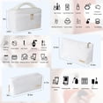 thumbnail image 3 of 3 count Makeup Bag Set, Cationic Jacquard Large  Organizer, -Coated Solvent-Free Travel Toiletry Bag for Women - White, 3 of 6