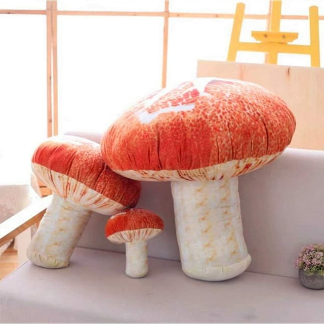 Creative Vivid 3D Mushroom Pillow Gift Plush Throw Pillow (15.7" (Medium Size))