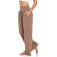 thumbnail image 5 of Elevated Comfort Wide Leg Pants for Women High Waisted Soft Palazzo Trousers with Deep Pockets Yoga Wear Elastic High Waisted Straight Leg Pull On Trousers, 5 of 5