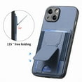 thumbnail image 2 of Compatible for iPhone 13 Carbon Fiber Texture Wallet Case with Credit Card Slots, Shockproof Protection Business PU Leather Flip Kickstand Phone Cover for iPhone 13, Blue, 2 of 10