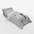 thumbnail image 2 of Ambesonne Abstract Bedding Set 3 Pcs, Triangle Geometric, Twin XL, Mustard Pale Grey Teal, 2 of 2