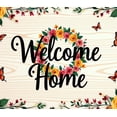 thumbnail image 5 of LUUFILx Welcome Home Banner Floral Butterfly Decor Wall Background for Party Wedding Garden Backdrop Photo Prop Event Decorations Vibrant Flower Display, 5 of 8