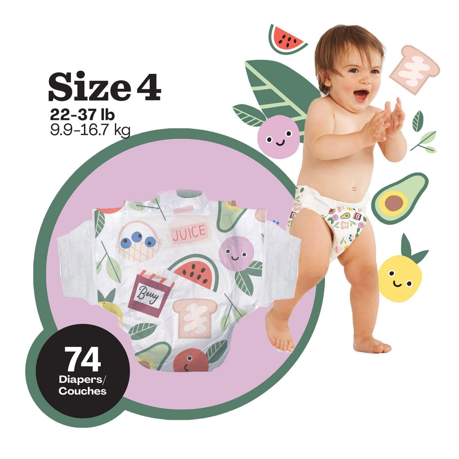 Couches Hello Bello™ - Pack Club - Taille N (0-10 lb) - 96 ct. Sensation de tissu ultra-doux, à l'intérieur et à l'extérieur !