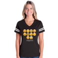thumbnail image 1 of Womens Emoji Entourage Football V-Neck T-Shirt, 1 of 5