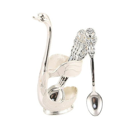 

Decorative Swan Base Holder Coffee Spoons Holder for Hotel Home Decoration Spoon Argent White