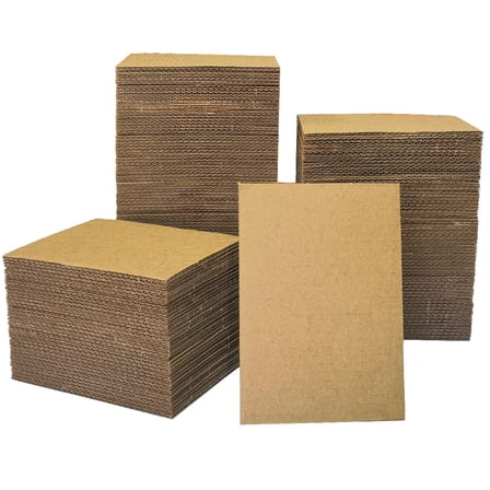 200 Packs 3.5x4.5 Inch Trading Card Shipping Protector, Premium Kraft Brown Corrugated Pads Bulk Flat Cardboard Sheets for T-Shirts, Shipping, Mailing, Cardboard Crafts