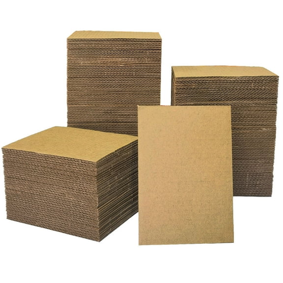200 Packs 3.5x4.5 Inch Trading Card Shipping Protector, Premium Kraft Brown Corrugated Pads Bulk Flat Cardboard Sheets for T-Shirts, Shipping, Mailing, Cardboard Crafts