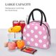 thumbnail image 5 of Fotbe Pink And White Polka Dot Bolsa de Almuerzo con Estampado, Lonchera Aislada, Contenedor de Comida Reutilizable Tipo Cooler a Prueba de Fugas, 5 of 6