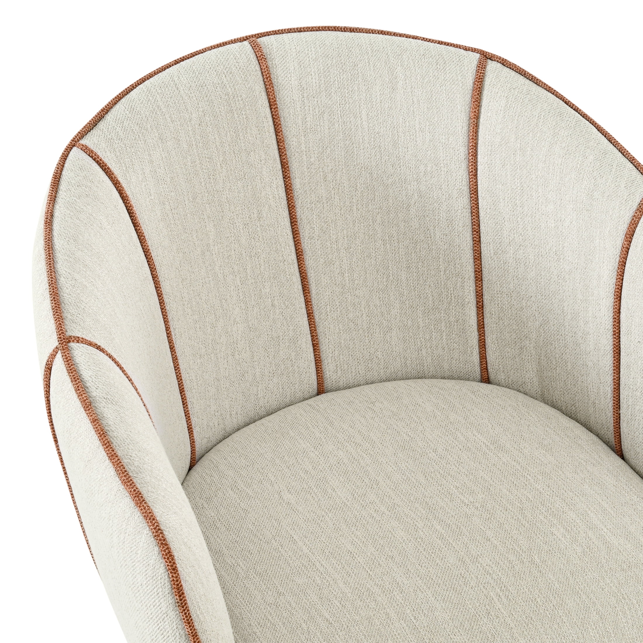 Christopher Knight Home 7-Piece Modern Oval Dining Set, Walnut Wood Table with Swivel Chairs, Beige+Champagne
