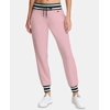 DKNY Womens Sport Striped Velour Joggers