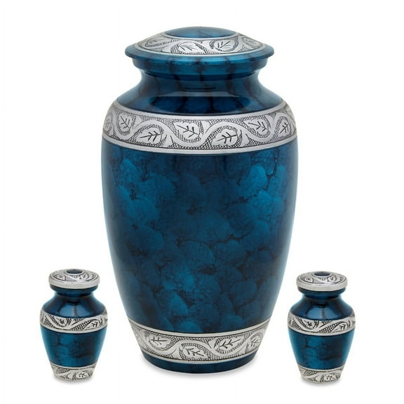 Urnsdirect2u Tortoise Blue Adult with 2 Tokens, 226 cubic inches