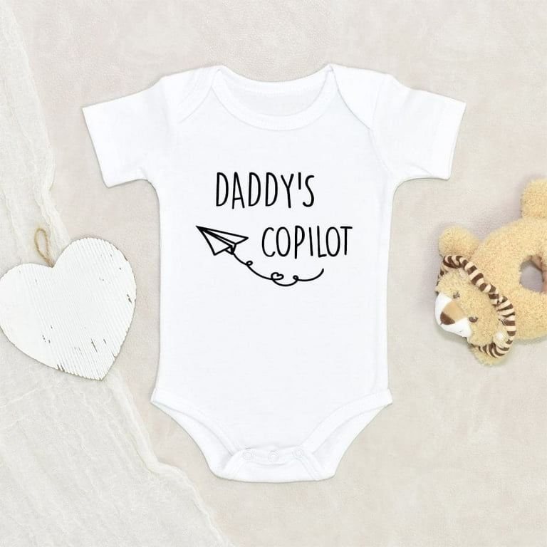 Daddy's Birthday Gift Unique Baby Onesie Daddy's Copilot Baby