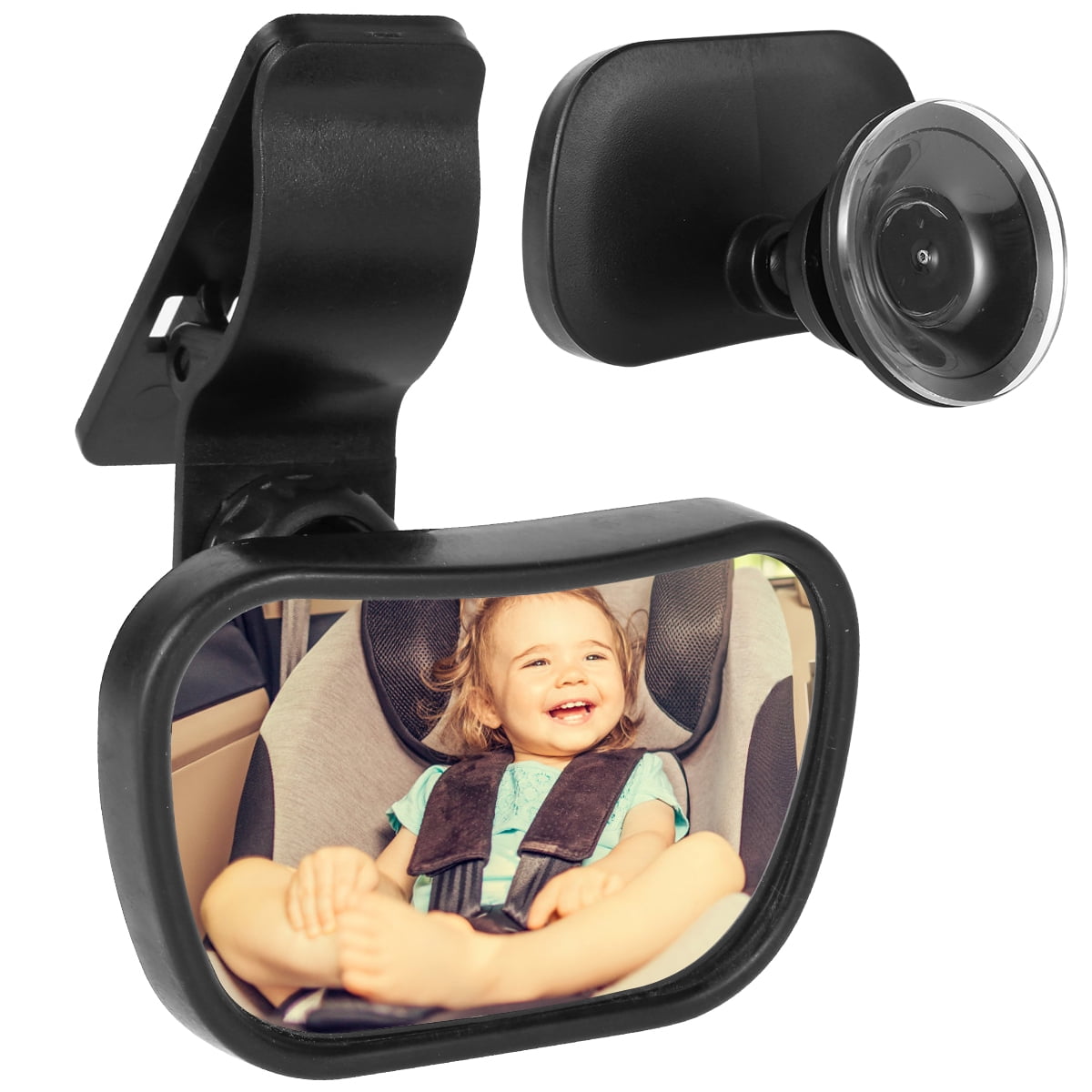 Baby Backseat Mirror for Car Wide Convex Baby Car Mirror Rear Facing Baby Rear View Mirror for All of Car with Sucktion Cup and Clip 