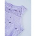 thumbnail image 4 of CHICTRY Kids Big Little Girls Lace Chiffon Sleeveless Flower Girl Dress Sequined Ruched Shoulder Dress for Wedding Birthday Party Lavender 8, 4 of 7