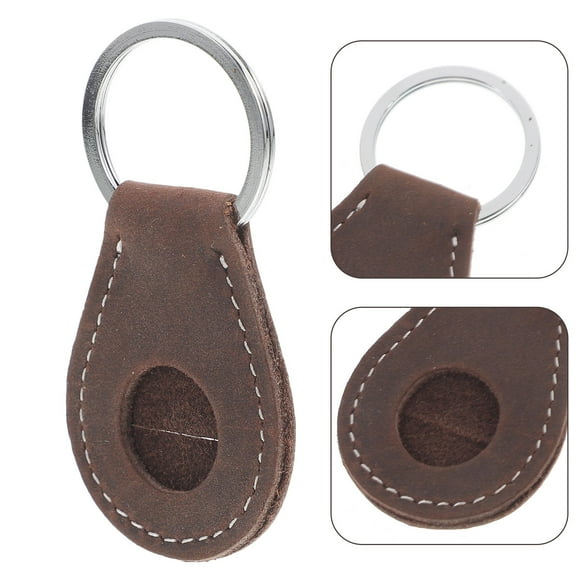 MIPCASE keychain holder display Coin Holder Keychain Dark Brown 1Set Accessory for Keys Cards