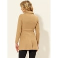thumbnail image 4 of INSPIRE CHIC Abrigo de invierno con cuello de piel sintética de un solo pecho para mujer Caqui M, 4 of 5