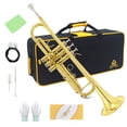 thumbnail image 1 of Juego de trompeta estándar Bb, instrumentos musicales de banda y orquesta para principiantes o estudiantes avanzados, con estuche para trompeta, kit de limpieza para trompeta, boquilla de trompeta, pa, 1 of 5