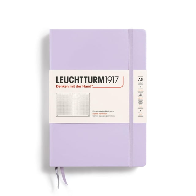 Cuaderno LEUCHTTURM1917 A5 de 251 páginas, tapa dura lila, punteado