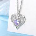 thumbnail image 4 of Jewmon 925 Sterling Silver Heart Birthstone Necklace for Women Elegant Infinity Pendant Jewelry Birthday Anniversay Grauation Chrstiams Day Gifts for Her, 4 of 7