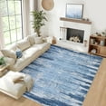 thumbnail image 2 of Hasoo Washable 9' x 12' Area Rug for Dining Room Indoor Modern Rug Non-shedding, Blue, 2 of 7
