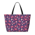 thumbnail image 2 of Xecao red Skull flower for versatile beach bag for women includes zipper pockets and waterproof material, ideal for vacations and adventures., 2 of 7